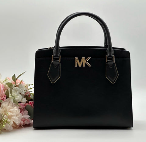 MICHAEL KORS Black Leather Satchel Bag