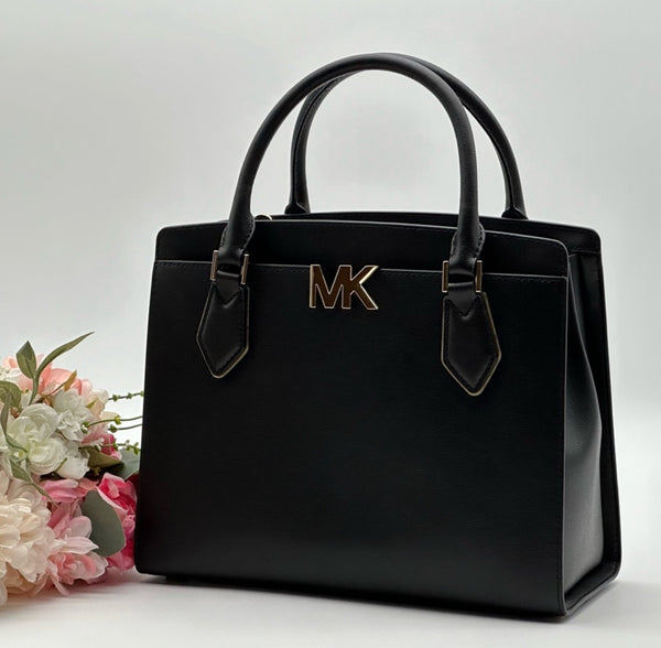 MICHAEL KORS Black Leather Satchel Bag