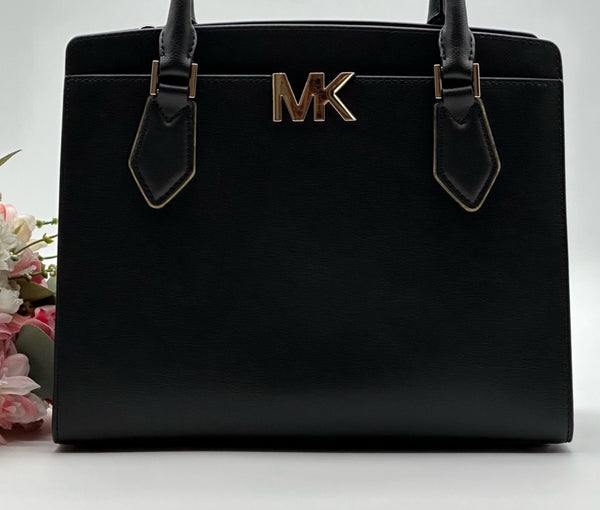 MICHAEL KORS Black Leather Satchel Bag