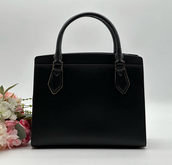 MICHAEL KORS Black Leather Satchel Bag