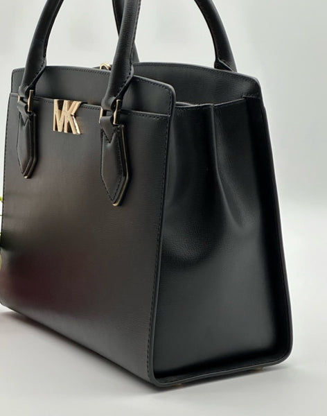 MICHAEL KORS Black Leather Satchel Bag