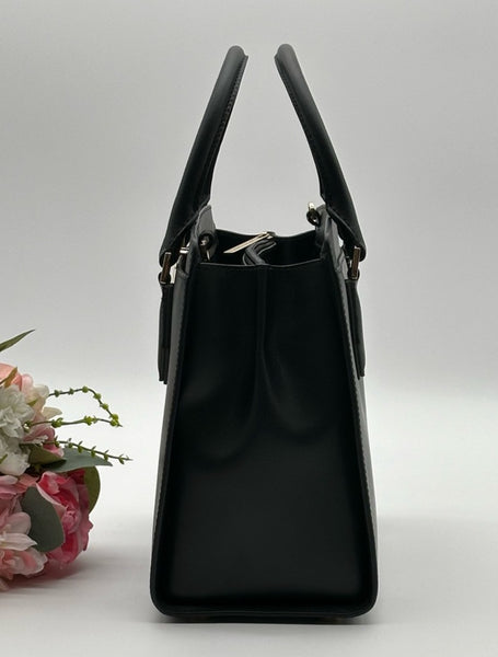 MICHAEL KORS Black Leather Satchel Bag