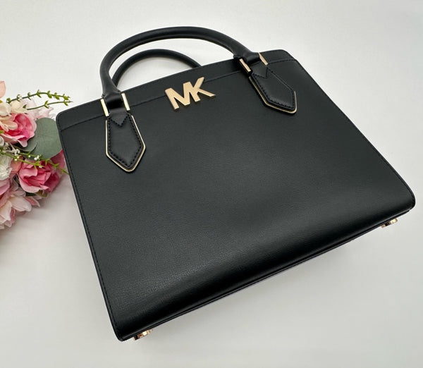 MICHAEL KORS Black Leather Satchel Bag