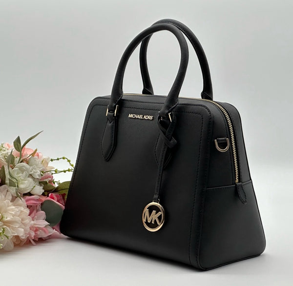 MICHAEL KORS Large Black Saffiano Leather Satchel Bag