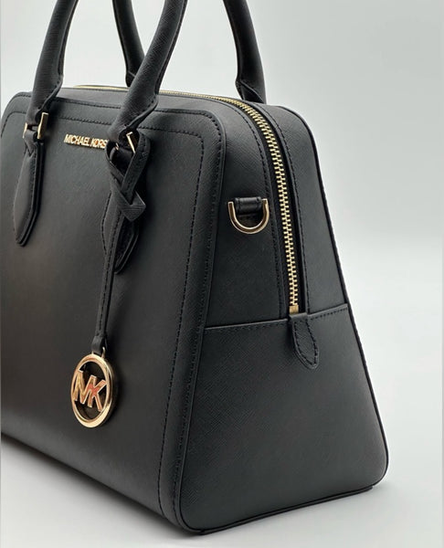 MICHAEL KORS Large Black Saffiano Leather Satchel Bag