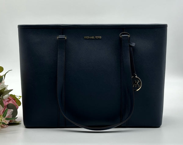 MICHAEL KORS NavyBlue Saffiano Leather Large Lap Top Multifunctional Tote