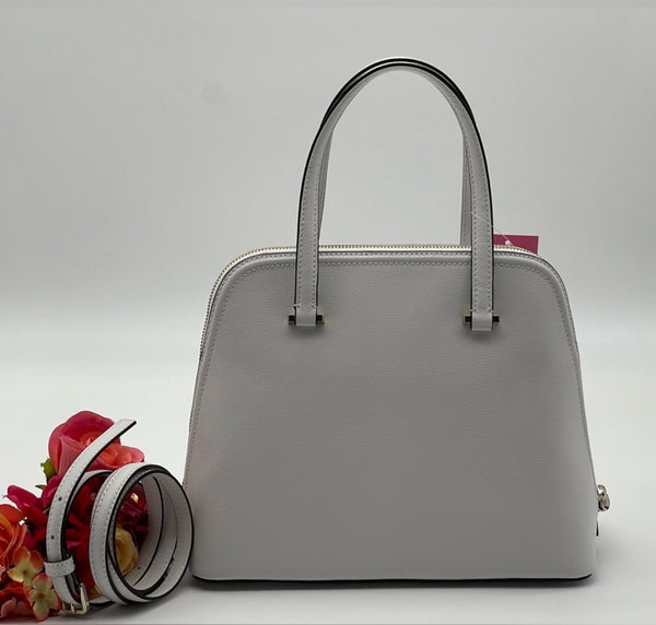 Kate Spade New York Embossed White Leather Medium Dome Satchel