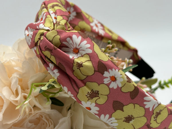 Coach Floral Script Print Silk Headband