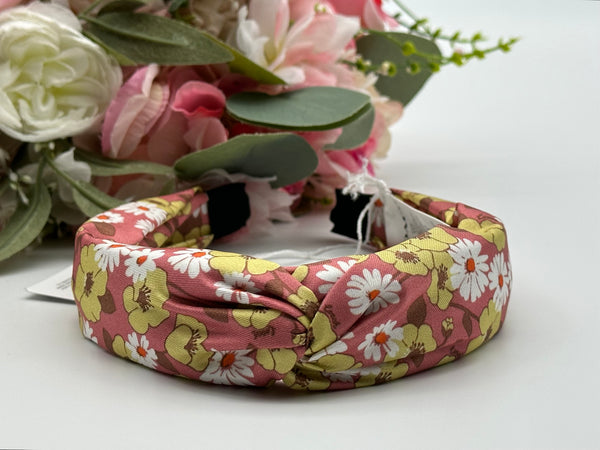 Coach Floral Script Print Silk Headband