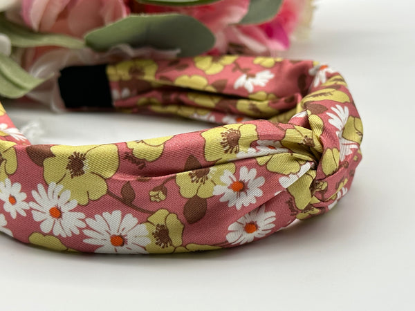 Coach Floral Script Print Silk Headband