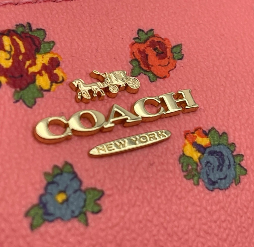 Authentic Coach Pebbled Leather Nolita 15 Mini Vintage Rose Print