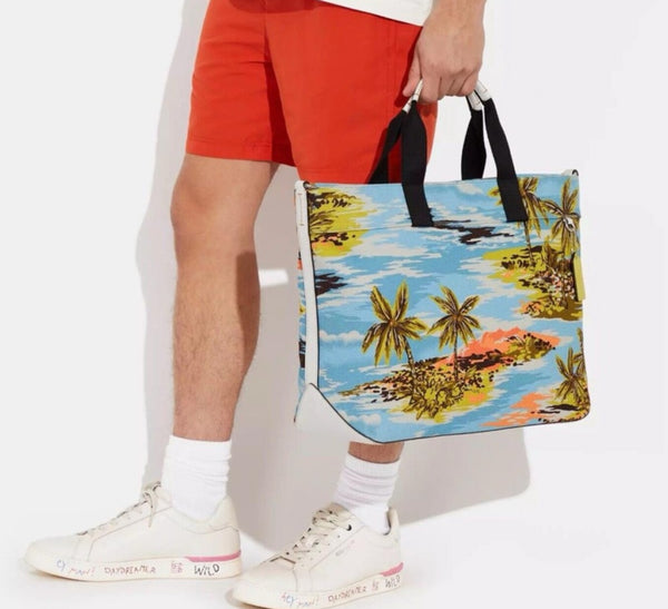 Coach Canvas Hawaiian Print Tote