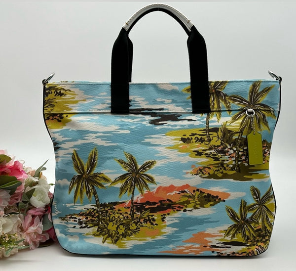 Coach Canvas Hawaiian Print Tote