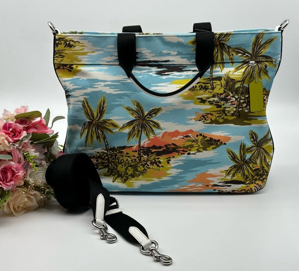 Coach Canvas Hawaiian Print Tote