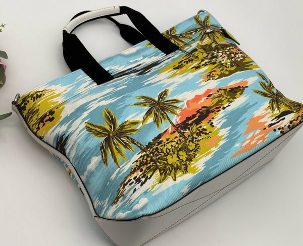 Coach Canvas Hawaiian Print Tote