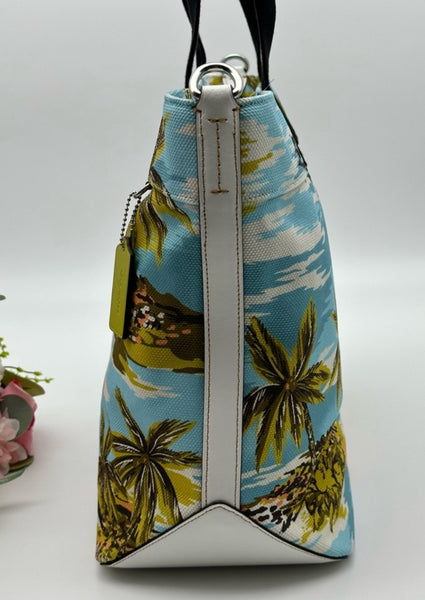 Coach Canvas Hawaiian Print Tote