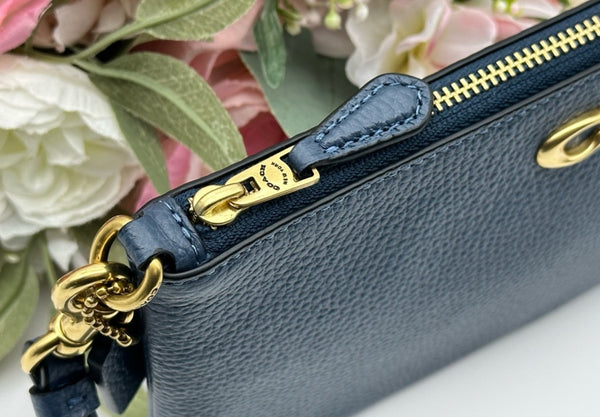 Coach Blue Pebbled Leather Wristlet