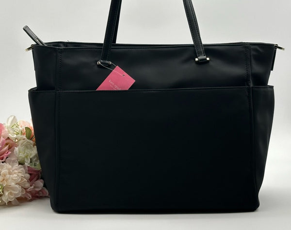 Kate Spade New York Baby Bag Black Nylon Large Tote Purse Bag