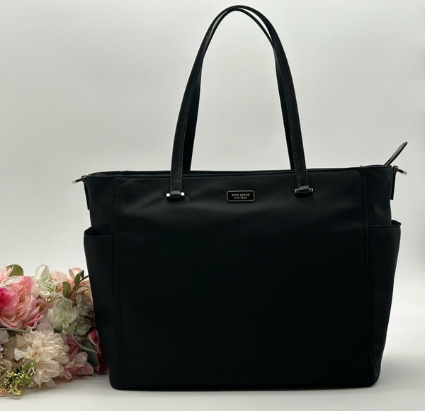 Kate Spade New York Baby Bag Black Nylon Large Tote Purse Bag