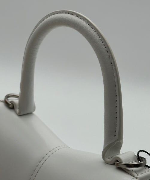 Authentic Marc Jacobs White Smooth Leather Mini Top Handle Crossbody Bag