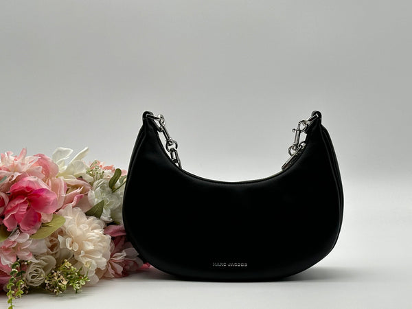 Authentic Black Smooth Leather Marc Jacobs Curve Bag