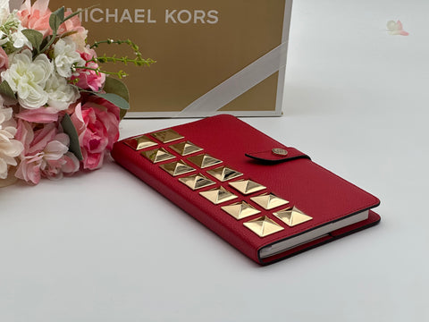 Michael Kors Medium Studded Pebbled Leather Notebook