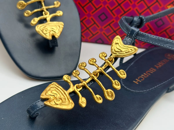 Authentic Tory Burch Capri Fish Sandal Size 6.5