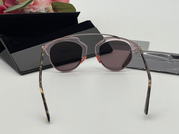 Authentic CHRISTIAN DIOR Pink Blonde/Havana Brown Acetate So Real Brow Bar Sunglasses