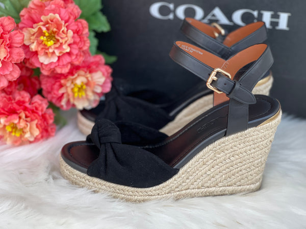 Authentic Coach Suede Black Wedge