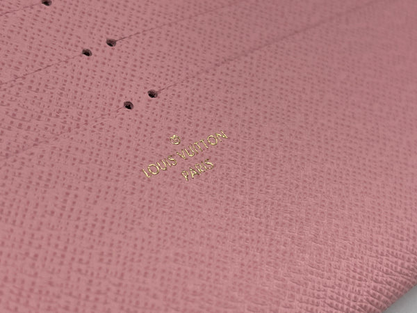 Authentic Brand New Louis Vuitton Limited Edition Felicie Pochette Damier Ebene Studs Rose Ballerine