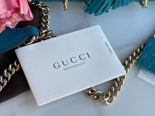 Authentic GUCCI Emily Mini Micro GUCCISSIMA Chain Leather Shoulder Bag