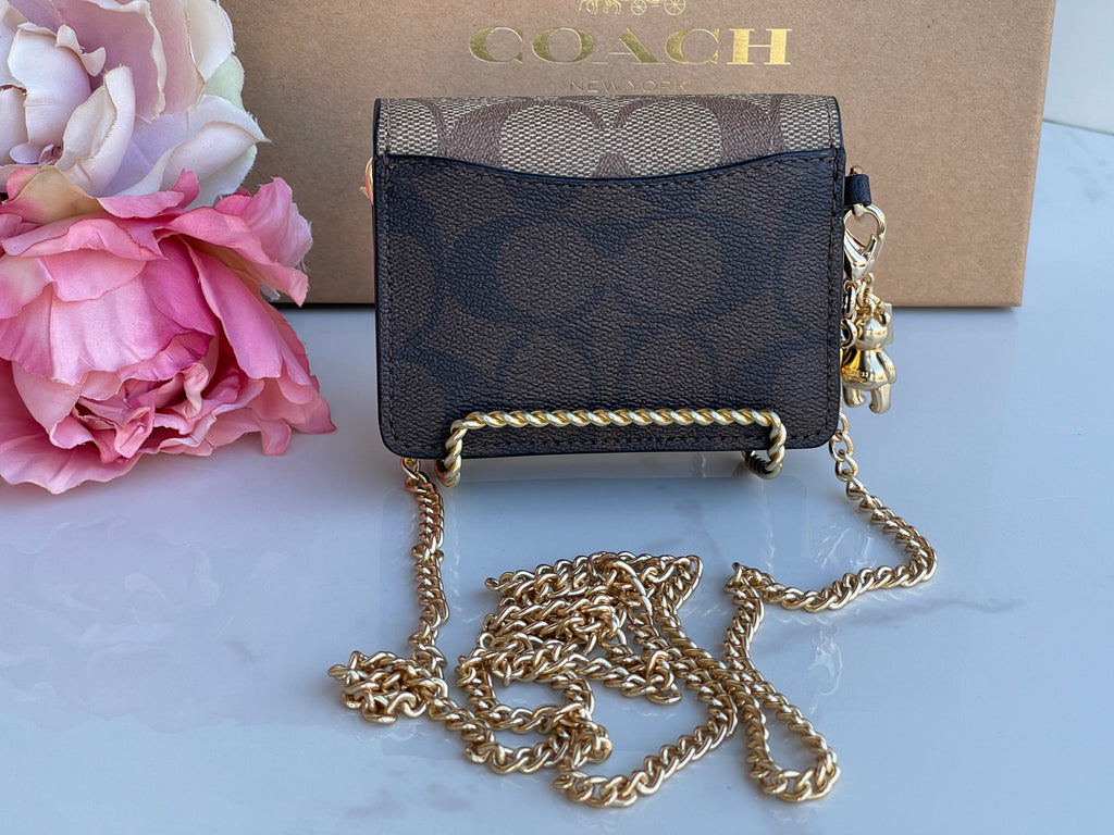 Coach Boxed Mini Wallet On A Chain In Blocked Signature Canvas C7355 K –  LussoCitta