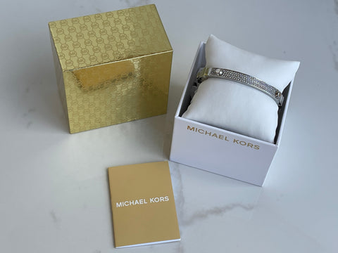 Authentic Michael Kors Heritage Astor Pave Hinged Bracelet