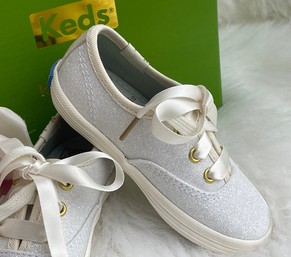 Authentic Big Girl Keds Kate Spade New York Champion Glitter Sneakers