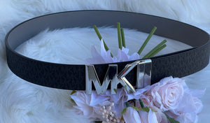 Authentic Michael Kors Women's Twist Reversible Black Logo Belt