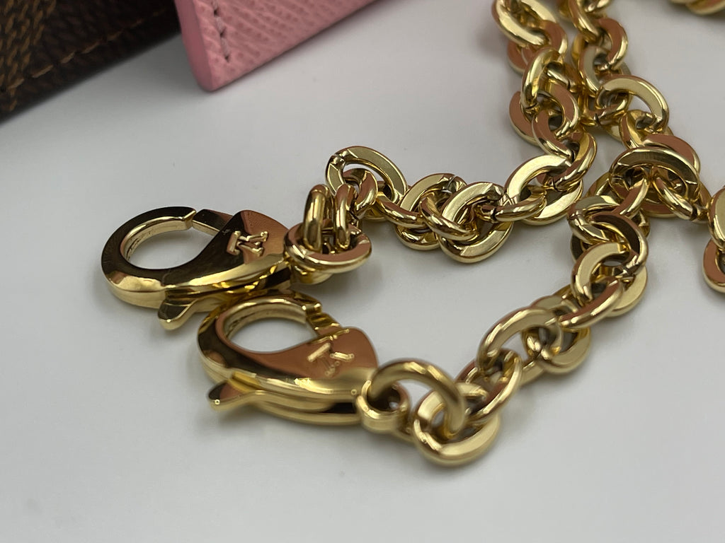 Authentic Louis Vuitton Felicie Pochette Chain Strap Gold for Sale in