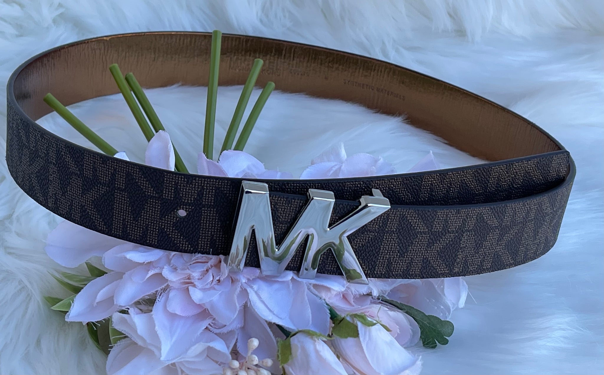 Authentic Michael Kors Women's Brown Logo Belt