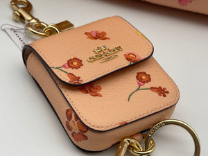 Authentic Coach Floral Print Multi Attachments Case Bag Charm