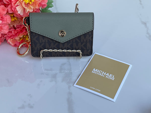 Authentic Michael Kors Small Flap Key Ring Card Case