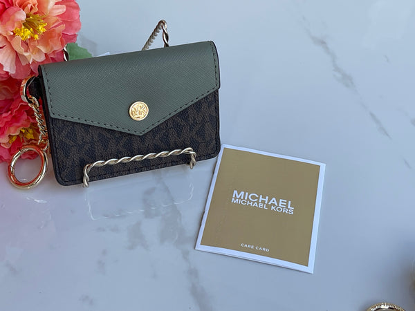 Authentic Michael Kors Small Flap Key Ring Card Case