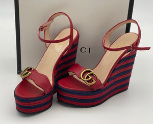 Gucci Espadrille Wedge Sandals