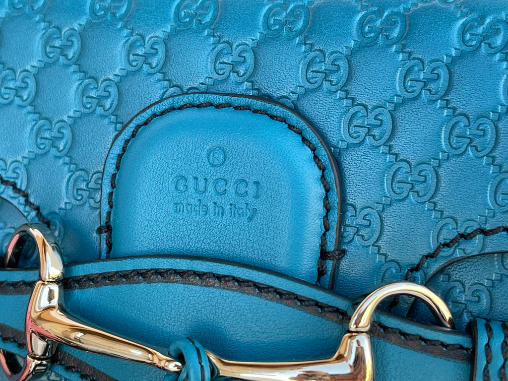 Gucci Grey Microguccissima Leather Emily Chain Crossbody QFB1AV6ZEB001