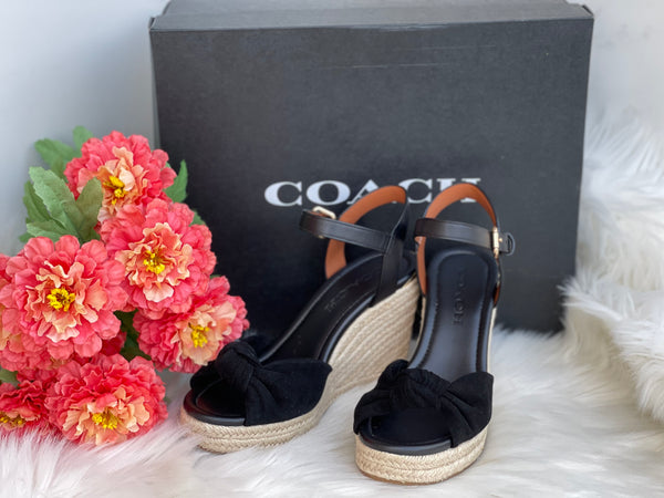 Authentic Coach Suede Black Wedge