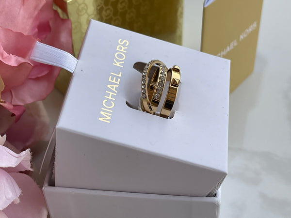 Authentic Michael Kors Criss Cross Crystal Ring