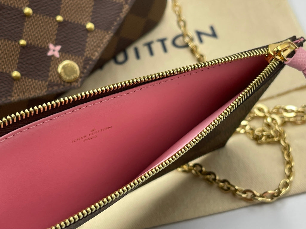 Authentic Louis Vuitton Limited Edition Damier Ebene Studs Felicie