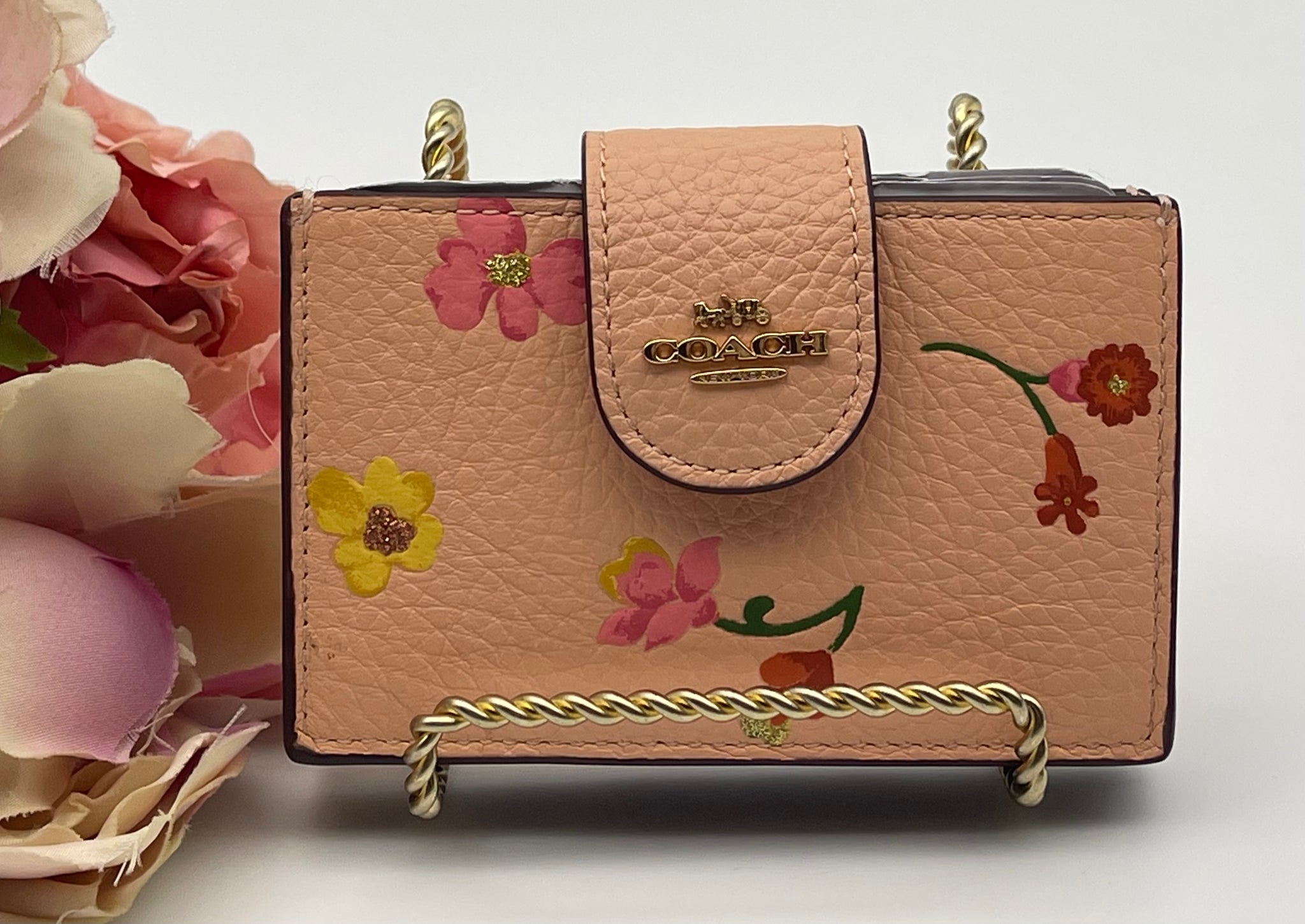 COACH Small Wallet With Cross Stitch Floral Print