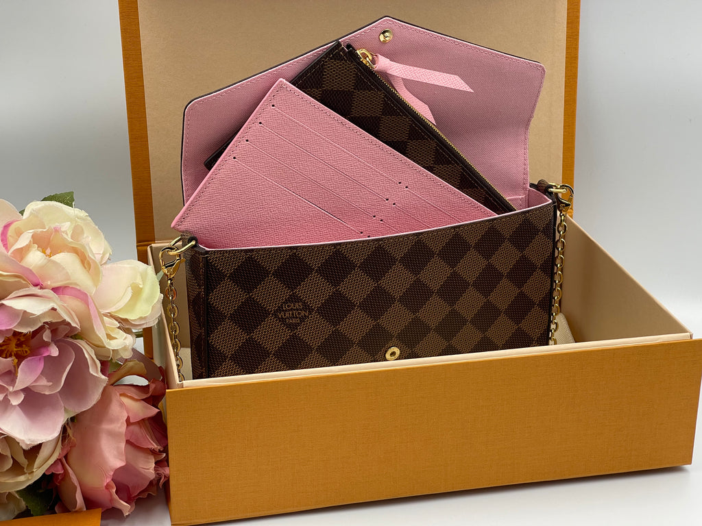 Louis Vuitton Azur and Pink Felicie Full Set with Rose Ballerine
