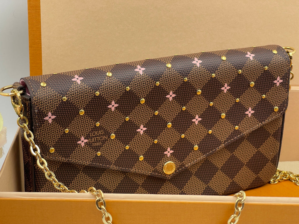 Louis Vuitton Felicie Pochette Damier Azur Crossbody Bag