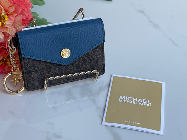 Authentic Michael Kors Small Flap Key Ring Card Case