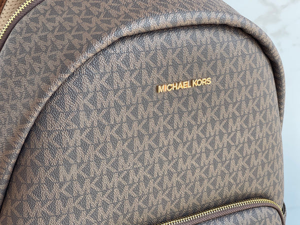 Authentic MICHAEL KORS Brown Signature Large Backpack